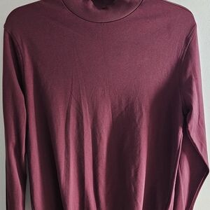 NWOT Lands' End Rich Burgundy Turtleneck 100% Supima Cotton, Long Sleeve